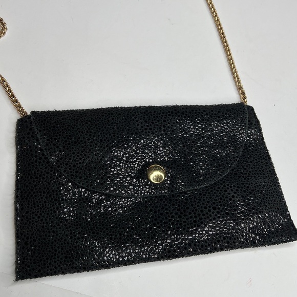 SORIAL New York Black Glossed Pebbled Leather Mini Crossbody Bag - Picture 5 of 8